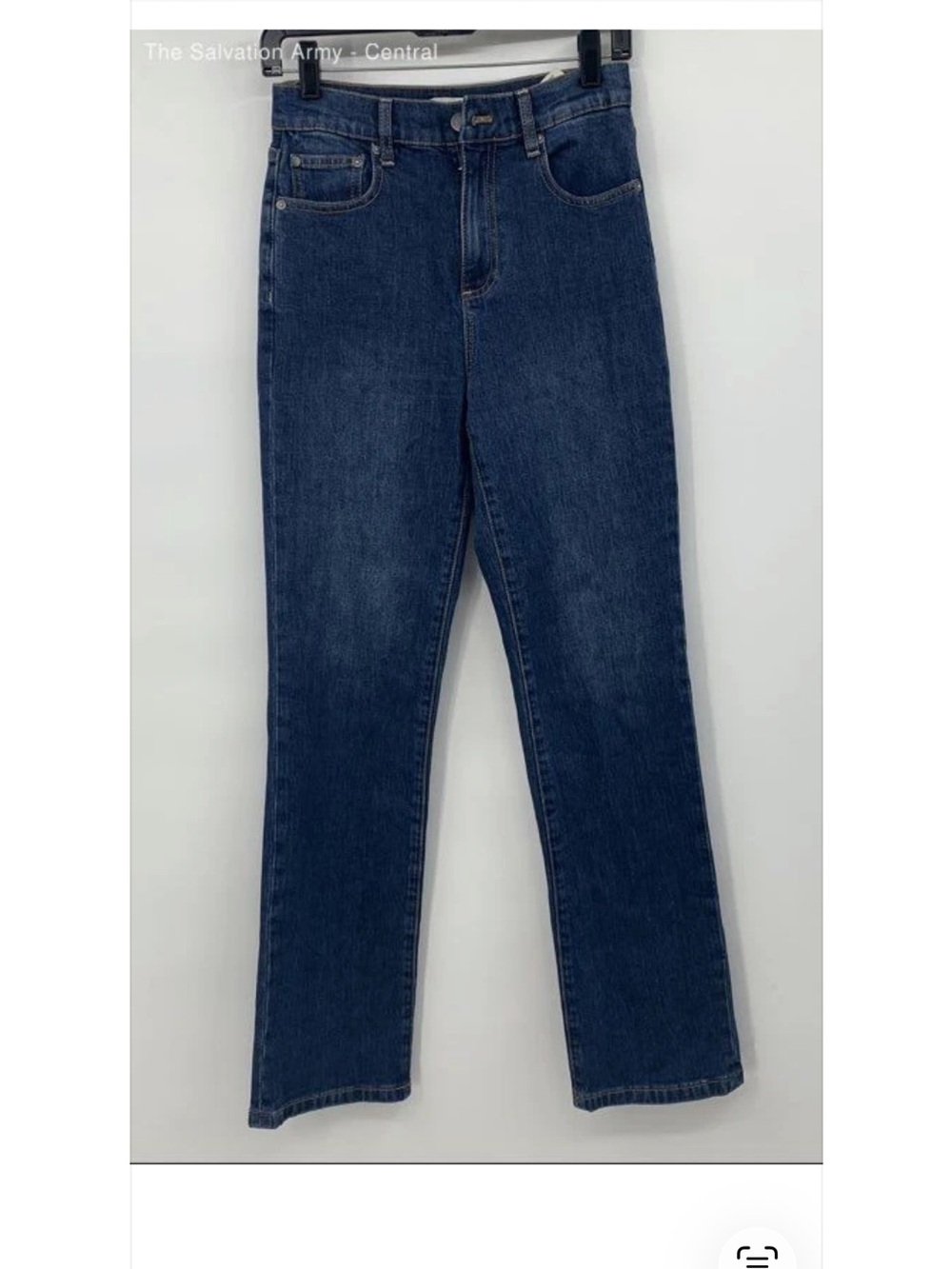Alice + Olivia Womens Blue Medium Wash Straight Leg Jeans Size 26 new